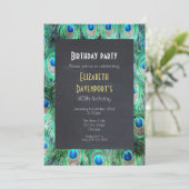 エキゾチックワイルドピーコックフェザーズバースデーパーティー招待状 招待状 (スタンド正面)