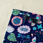 エキゾチックヴィンテージの花と蝶のパターン ビーチタオル (インサイチュ)