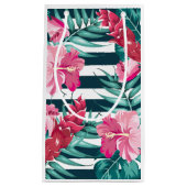 エキゾチック夏のフローラ ストライプの スモールペーパーバッグ (正面)