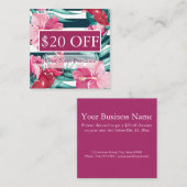 エキゾチック夏のフローラ ストライプの 割引カード (正面/裏面)