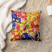 エキゾチック夏の抽象芸術開花花 クッション (ブランケット)