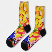 エキゾチック夏の抽象芸術開花花 ソックス (左)