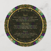 エキゾチック孔雀フェザーインディアン結婚式招待状 メニュー (裏面)