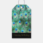 エキゾチック孔雀フェザーハッピーバースデー ギフトタグ (正面)