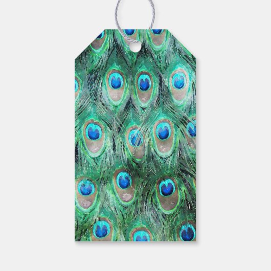 エキゾチック孔雀フェザーハッピーバースデー ギフトタグ (裏面)