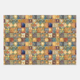 エキゾチック幾何学デコページ装飾紙 ラッピングペーパーシート