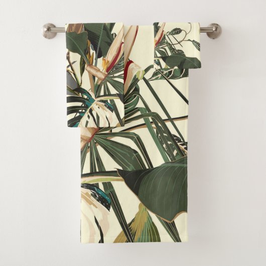 エキゾチック抽象芸術ジャングルイラストレーション。 バスタオルセット (インサイチュ)