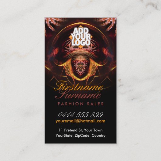 エキゾチック暗いファンタジー神秘的な名刺 名刺 (正面)
