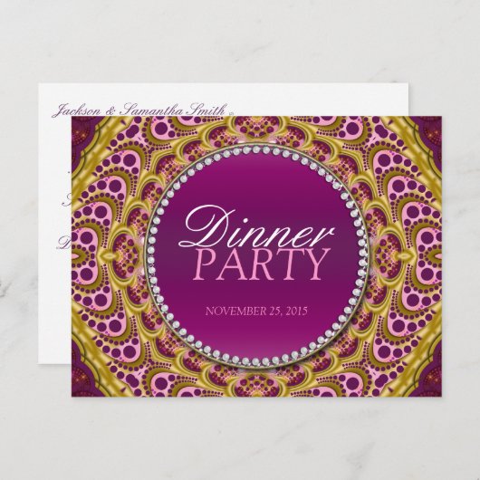 エキゾチック東ディナーパーティー招待状はがき インビテーションポストカード (正面/裏面)