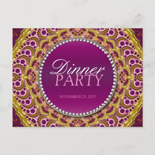 エキゾチック東ディナーパーティー招待状はがき インビテーションポストカード (正面)