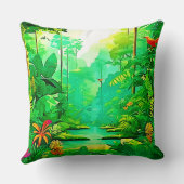 エキゾチック森デザイン クッション (裏面)