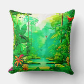 エキゾチック森デザイン クッション (正面)