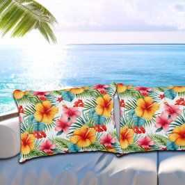 エキゾチック水カラーハワイアンフローラ アクセントクッション