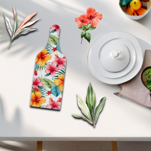 エキゾチック水カラーハワイアンフローラ カッティングボード