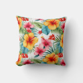 エキゾチック水カラーハワイアンフローラ クッション (正面)