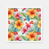 エキゾチック水カラーハワイアンフローラ スタンダードカクテルナプキン (正面)