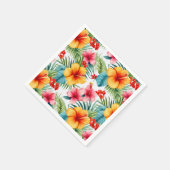 エキゾチック水カラーハワイアンフローラ スタンダードカクテルナプキン (角)