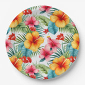 エキゾチック水カラーハワイアンフローラ ペーパープレート (正面)