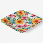 エキゾチック水カラーハワイアンフローラ ペーパープレート (傾斜あり)