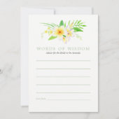 エキゾチック水カラーフランギパニブライダルシャワーアドバイス 招待状 (正面)