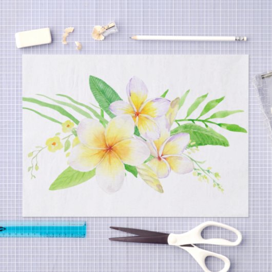 エキゾチック水カラーフランジパニス結婚式の引き出物 薄葉紙 (クラフト)