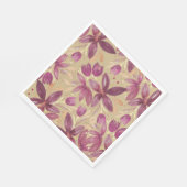 エキゾチック水カラーフローラブルゴーニュと金ゴールド スタンダードランチョンナプキン (角)