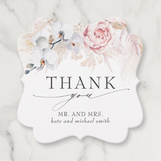 エキゾチック熱帯の花結婚の感謝 フェイバータグ (正面)