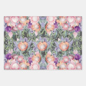 エキゾチック熱帯キングプロテアウォーターカラーフラワーラ ラッピングペーパーシート (正面2)