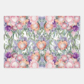 エキゾチック熱帯キングプロテアウォーターカラーフラワーラ ラッピングペーパーシート (正面2)