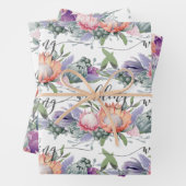 エキゾチック熱帯キングプロテアウォーターカラーフラワーラ ラッピングペーパーシート (インサイチュ)