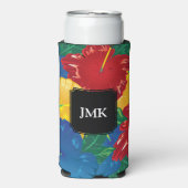 エキゾチック熱帯ハイビスカス – モノグラム スリム缶クーラー (Seltzer正面)