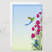 エキゾチック熱帯ハミングバード定置型 便箋 (正面/裏面)