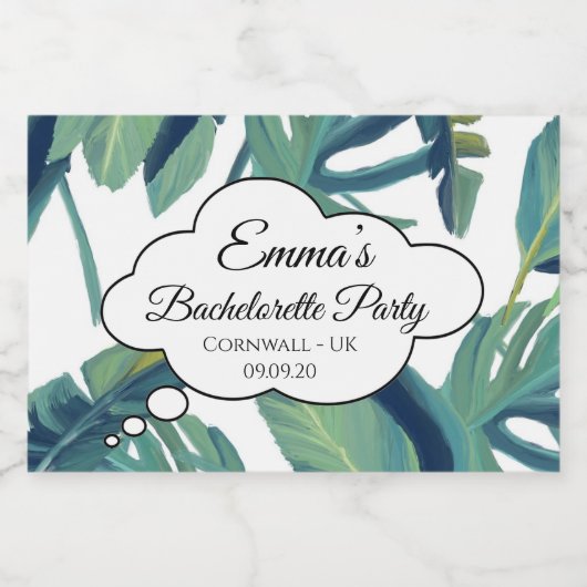 エキゾチック熱帯バチェロレッテカクテルパーティーボトル スパークリングワインラベル (シングルラベル)