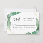 エキゾチック熱帯バ葉ナナウェディングRSVP 出欠カード (正面)