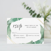 エキゾチック熱帯バ葉ナナウェディングRSVP 出欠カード (スタンド正面)