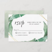 エキゾチック熱帯バ葉ナナウェディングRSVP 出欠カード (正面/裏面)