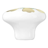 エキゾチック熱帯ヒッピーデイジーフラワーホワイトグリーン セラミックノブ (側面)