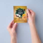 エキゾチック熱帯ビーチ卒業パーティー招待状 チラシ (手)