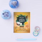 エキゾチック熱帯ビーチ卒業パーティー招待状 チラシ (シングル)