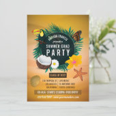 エキゾチック熱帯ビーチ卒業パーティー招待状 招待状 (スタンド正面)