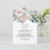 エキゾチック熱帯ビーチ結婚式インフォメーションゲスト エンクロージャーカード (スタンド正面)