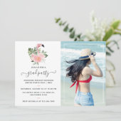 エキゾチック熱帯ピンクフラミンゴ卒業パーティー 招待状 (スタンド正面)