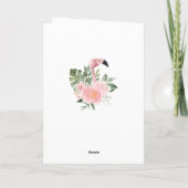 エキゾチック熱帯ピンクフラミンゴ結婚ズ サンキューカード (裏面)