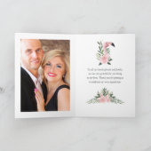 エキゾチック熱帯ピンクフラミンゴ結婚ズ サンキューカード (内部)