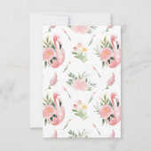 エキゾチック熱帯ピンク結婚フラミンゴ 出欠カード (裏面)
