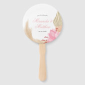 エキゾチック熱帯ピンク葉のパメ結婚のに感謝 ハンドファン (正面)