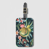 エキゾチック熱帯フローラパラダイスモノグラム ラゲッジタグ (正面縦)