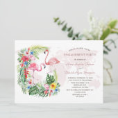 エキゾチック熱帯フローラ金ゴールドワールドマップ婚約 招待状 (スタンド正面)