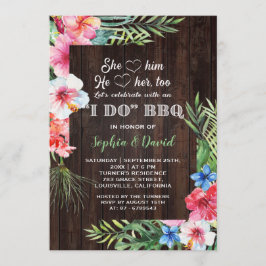 エキゾチック熱帯フローラI DO BBQ婚約 招待状