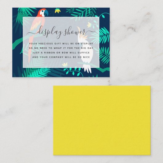 エキゾチック熱帯ブライダルシャワーディスプレイシャワー エンクロージャーカード (正面/裏面)
